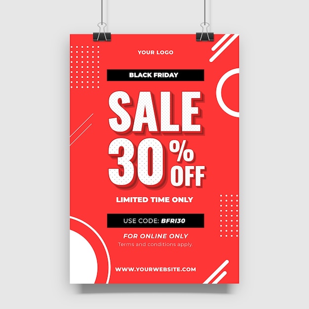 Vector red black friday sale poster design