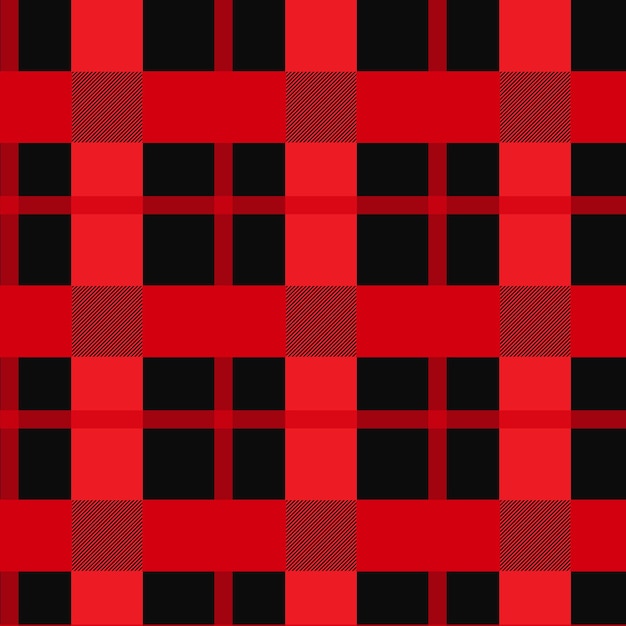 red and black gingham seamless pattern