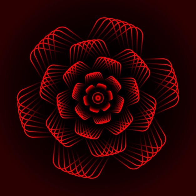 Red and black gradient flower