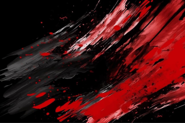 Red and black grunge abstract brush stroke background