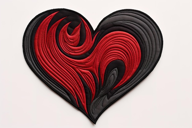 Red and black heart on a white background Illustration