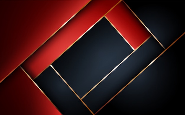 Vector red and black layer geometric background