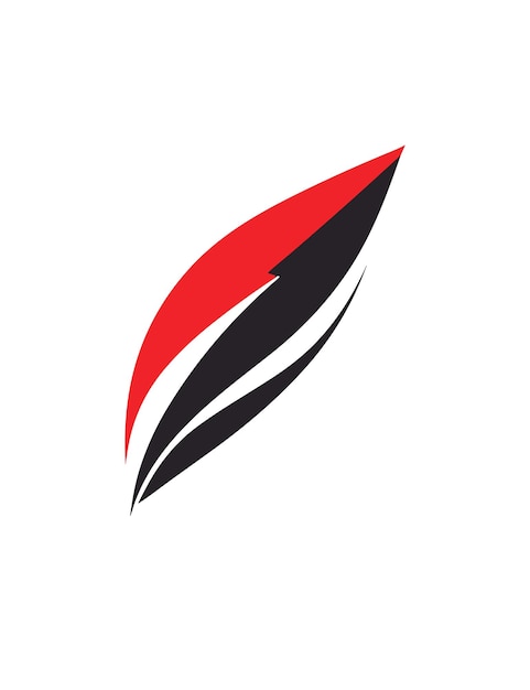 Red and Black Leaf Design Logo