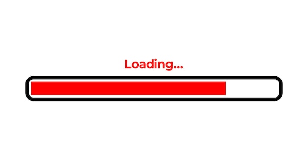 Red and black loading progress bar vector symbol