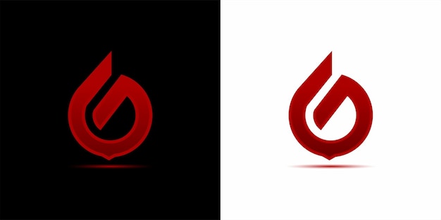 Vettore logo rosso e nero per il potere rosso