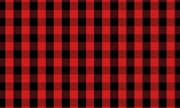 Rosso e nero lumberjack buffalo plaid seamless pattern disegno vettoriale