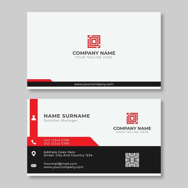 Red and black modern creative business card template