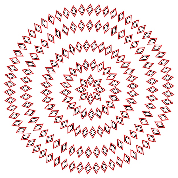 Vector red and black patten mandala