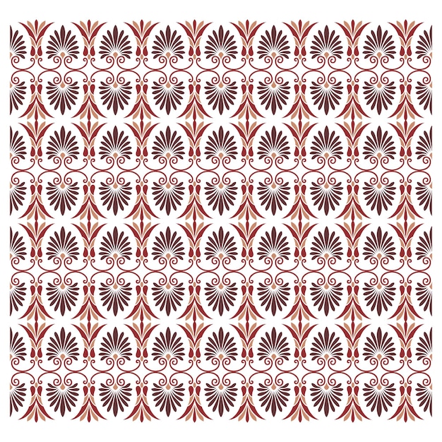 Vector a red and black pattern with a design of flowers