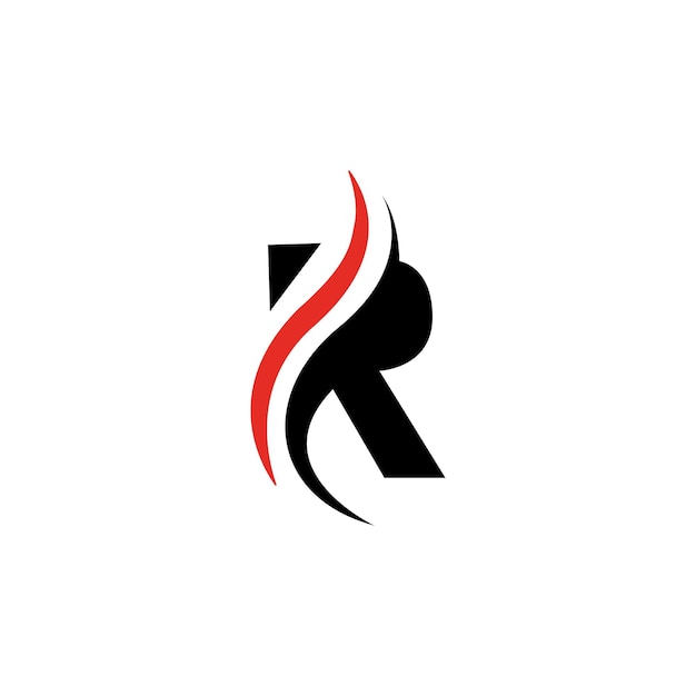 Red and Black R Letter Design