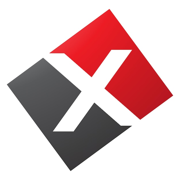 빨간색과 검은색 직사각형 모양의 X 문자 아이콘