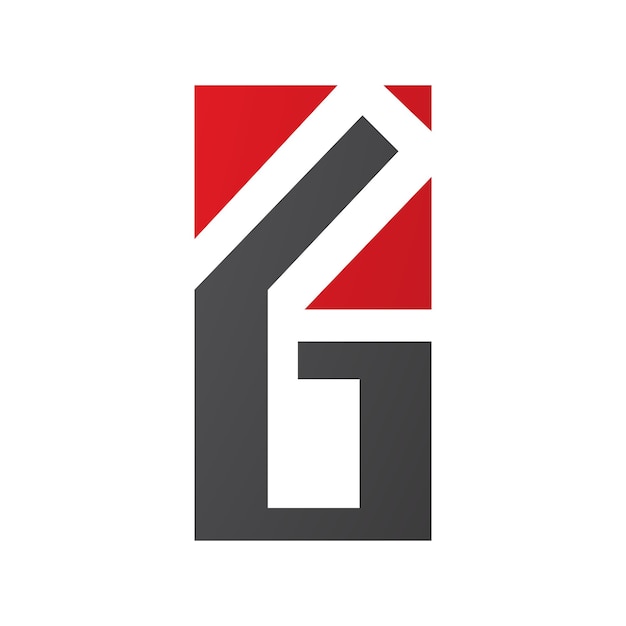 Red and Black Rectangular Letter G or Number 6 Icon