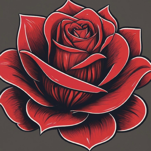 red and black rose isolated