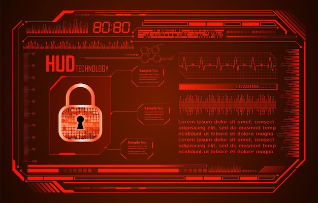 Vector a red and black screen with a padlock and the words cloud.