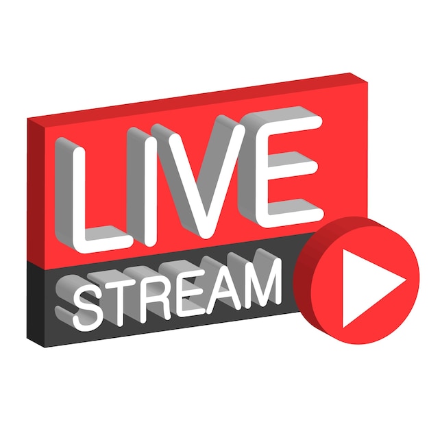 A red and black sign that says live stream.