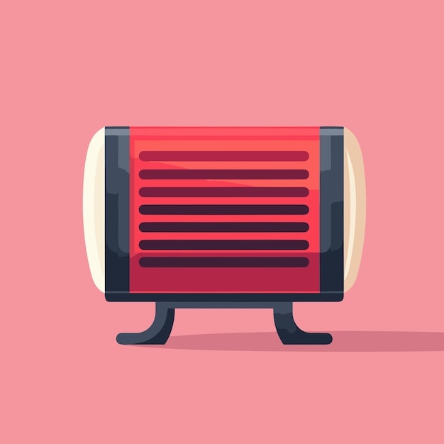 A red and black speaker on a pink background