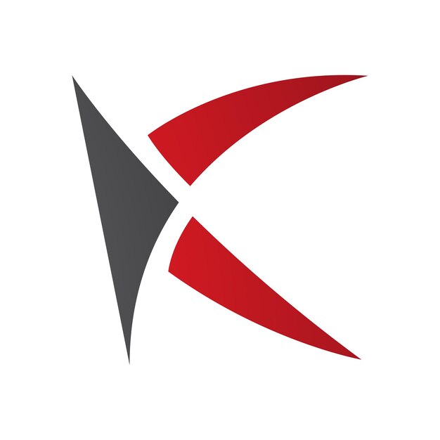 Red and Black Spiky Letter K Icon