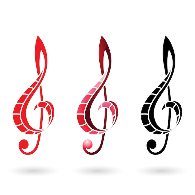 Red and Black Striped Clef Signs