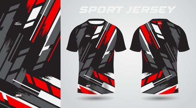 red black t-shirt sport jersey design