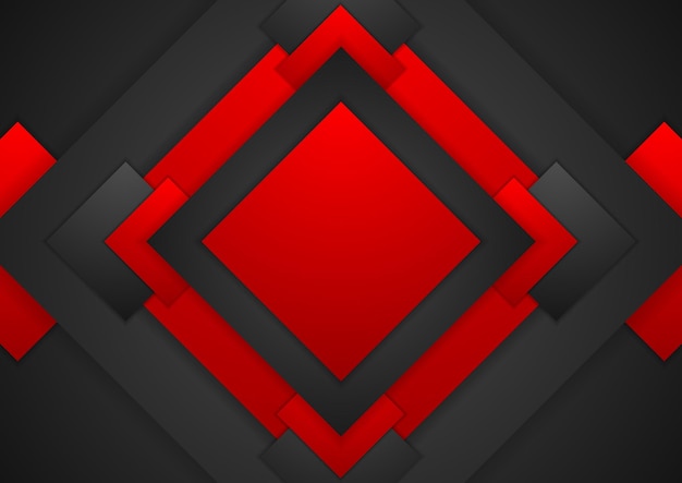 Red and black tech geometric background