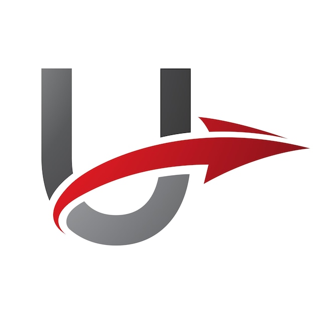 Red and Black Uppercase Letter U Icon with an Arrow