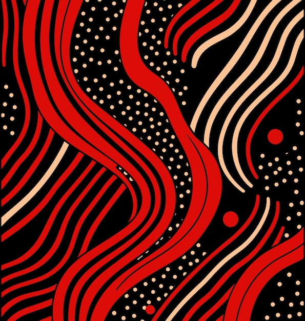 Vector red and black vector seamless striped lines pattern black and stock red and beige dotted