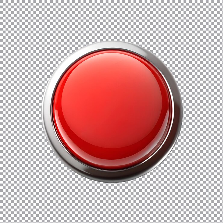 Red blank application button icon on a transparent background
