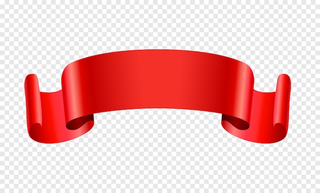 Vector red blank ribbon banner.