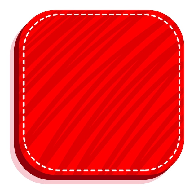 Red Blank Square Label Or Tag Element On White Background