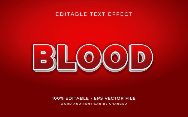 Red blood 3d text effect style editable text effect