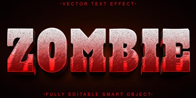 Red Blood Zombie Vector Volledig bewerkbaar Smart Object Text Effect