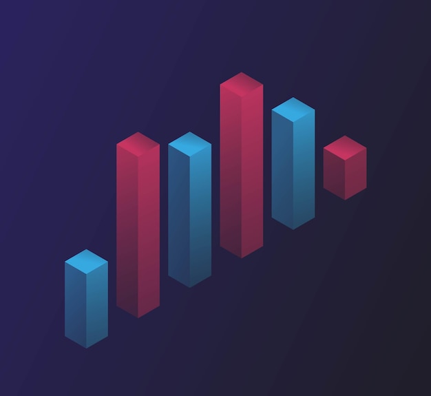 Vector red and blue charts