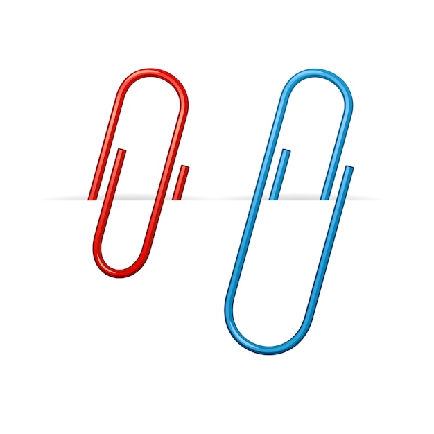 Vector red and blue clips set