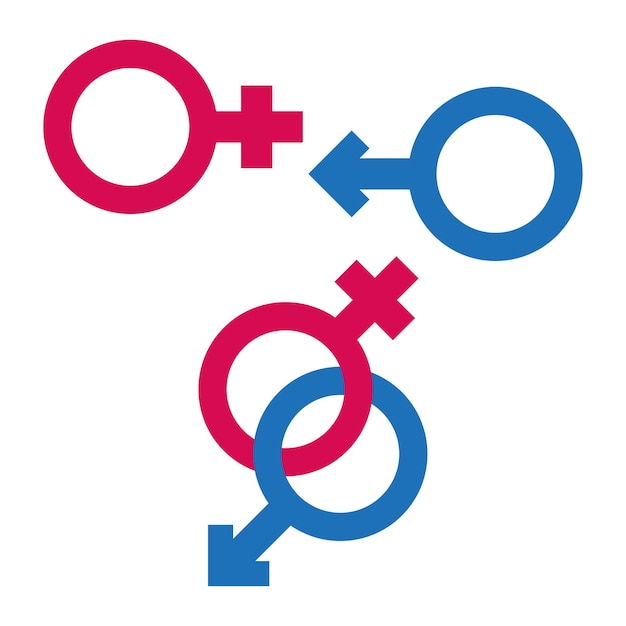 Vector red blue gender signs. vector illustration.