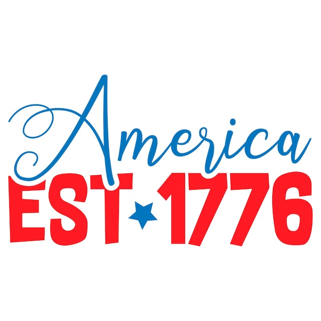 A red and blue logo that says america est 1776.