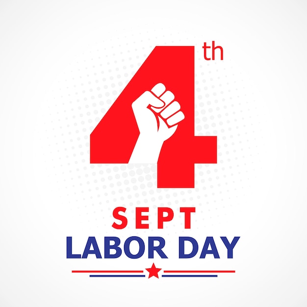 A red and blue poster that says'4th of july labor day'on it