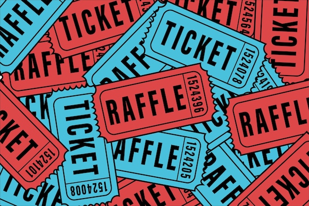 Vector red and blue raffle ticket vectors