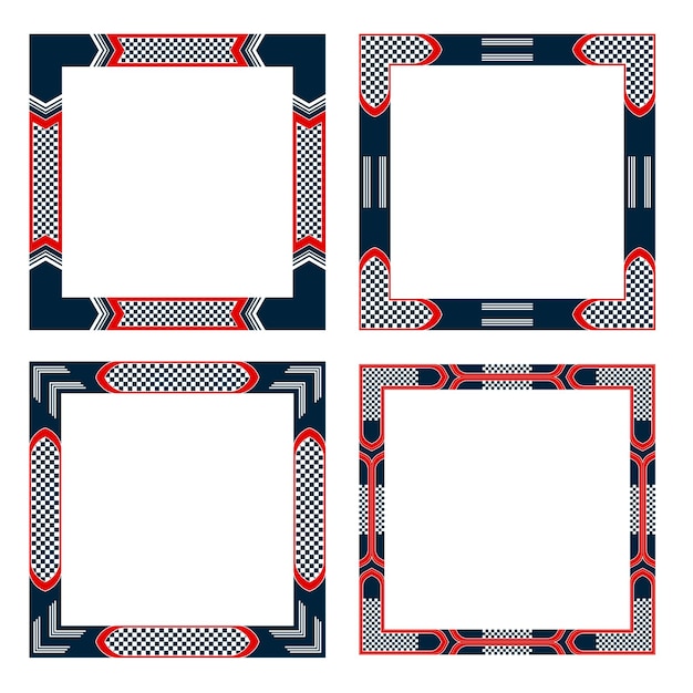 Red and blue sport car frames