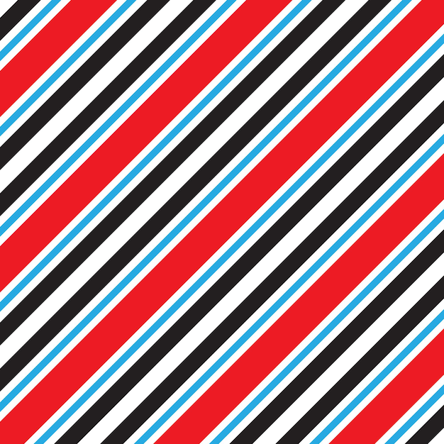 Vector a red and blue striped pattern with a black and white stripe