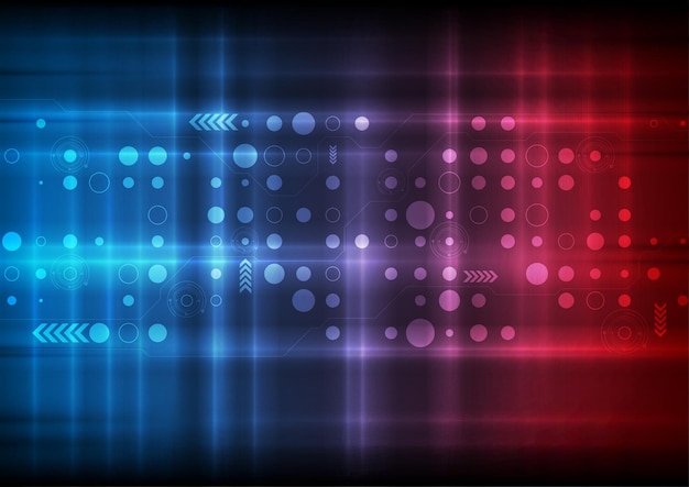 Red and blue technology scifi abstract background