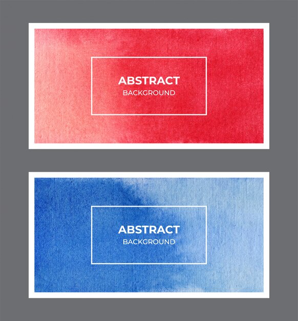 Red and blue watercolor web banner background collection