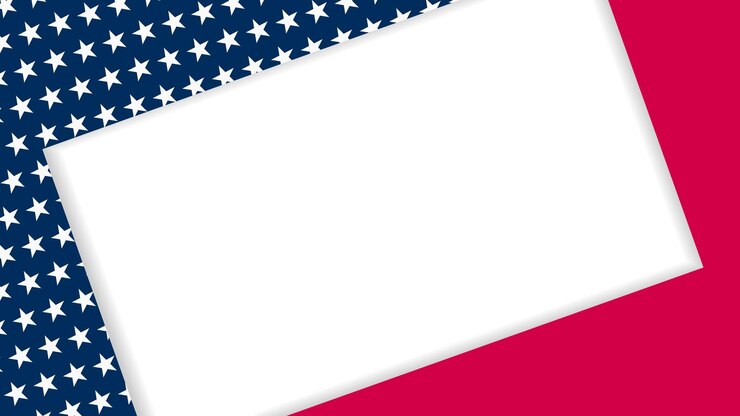 Vector red blue white star color frame banner empty blank flag united state america usa us country