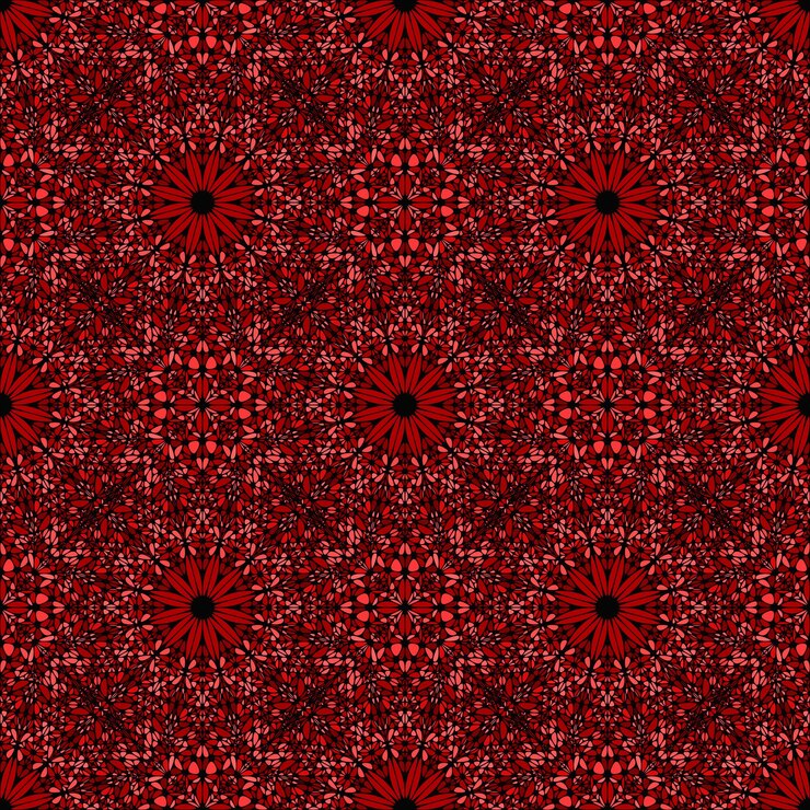 Vector red bohemian seamless gravel mandala ornament pattern background