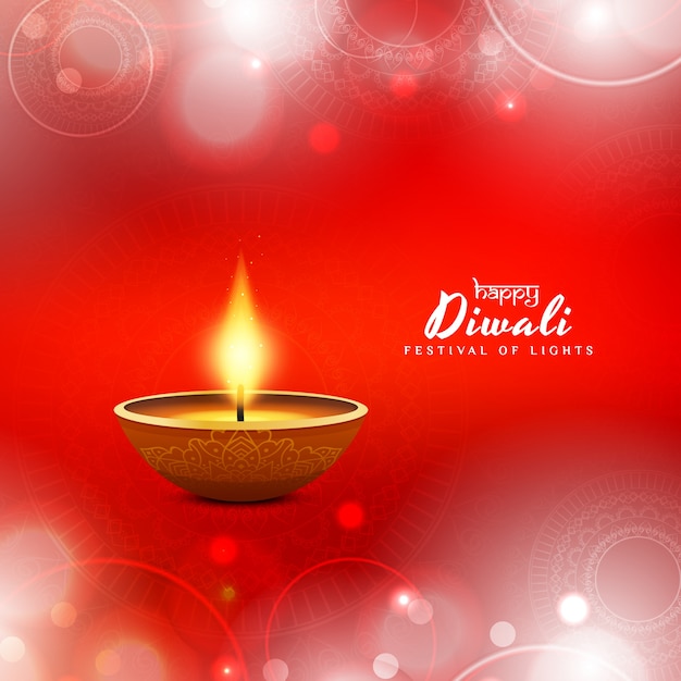 Red bokeh design for diwali celebrations