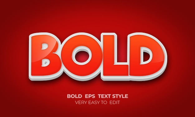 Vector red bold 3d text style effect vector illustration