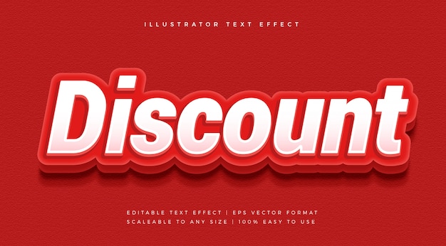 Red bold discount text style font effect