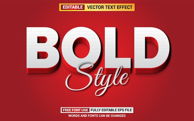 Red Bold text 3d style editable text effect