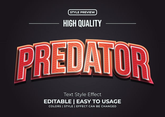 Red Bold Text Style Effect