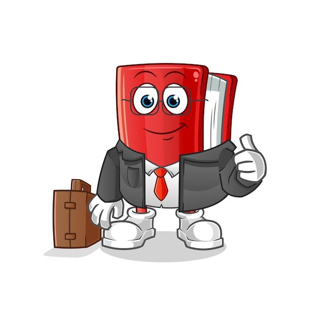 Red book office worker cartoon mascot