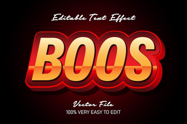 Vector red boos modern text effect